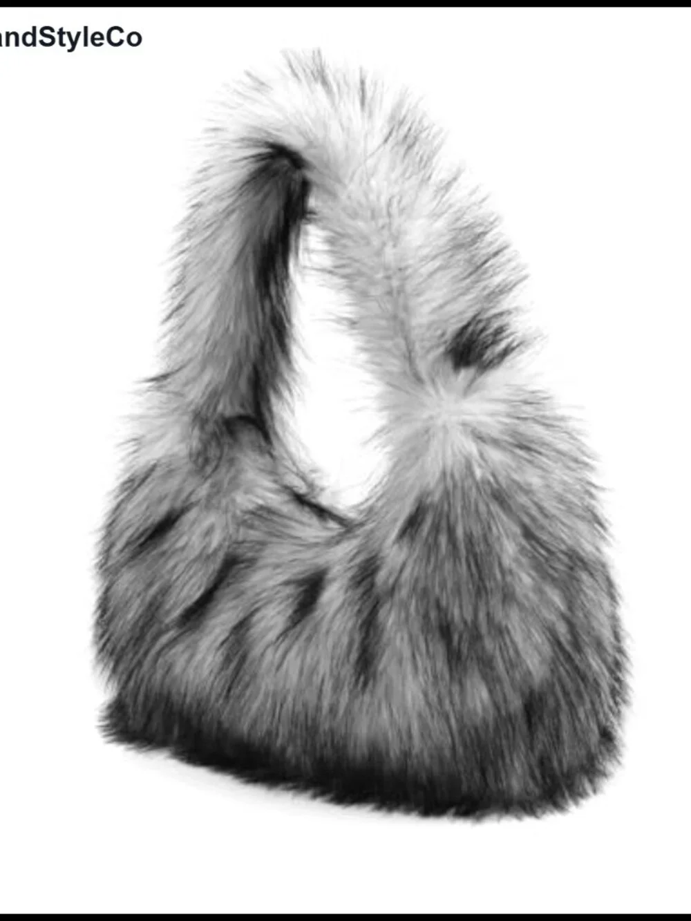Faux Fur Hobo Shoulder Bag Fluffy Plush Tote Handbag Y2K Furry Purse for Women
